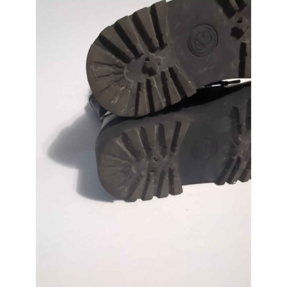 Karl Lagerfeld Paris Dixie Patch Combat Boots Sz 8 logo chunky biker festival - Picture 9 of 16